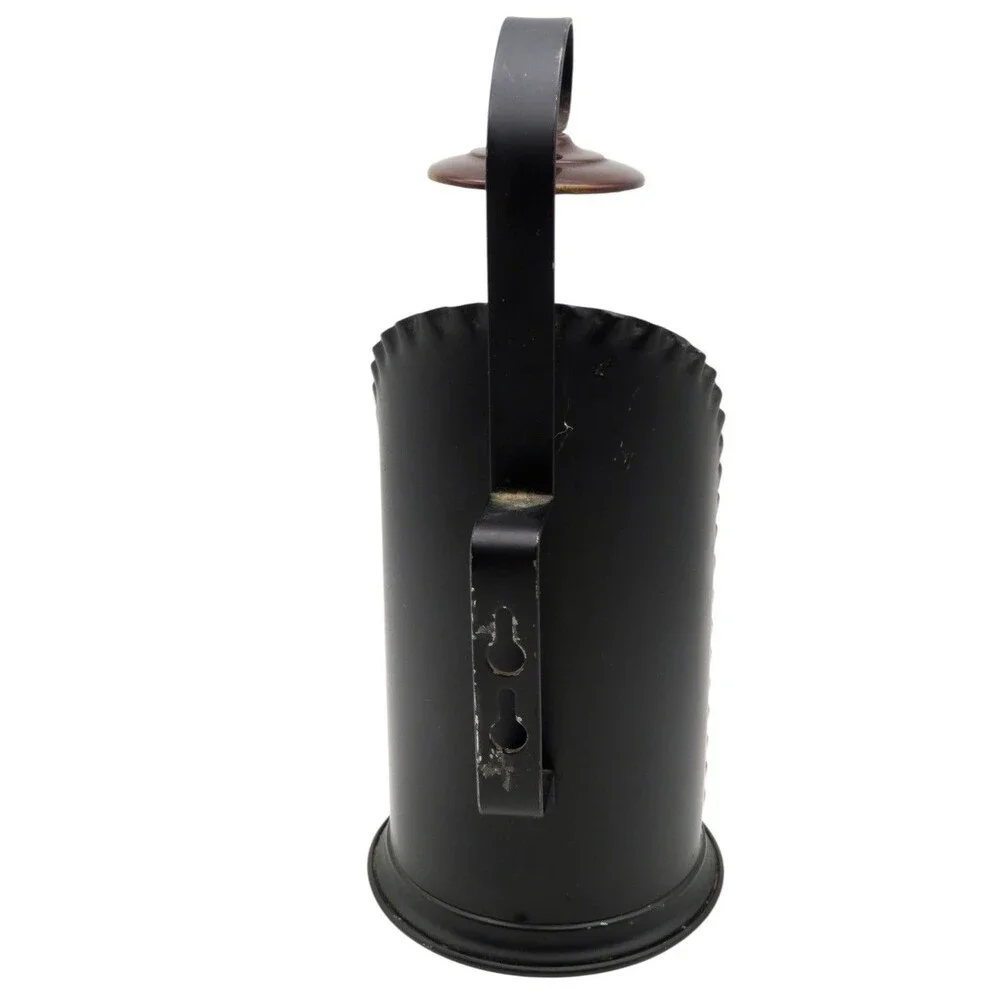 Vintage Style Black Tin Metal Candle Holder Wall Sconce Taper Chamberstick